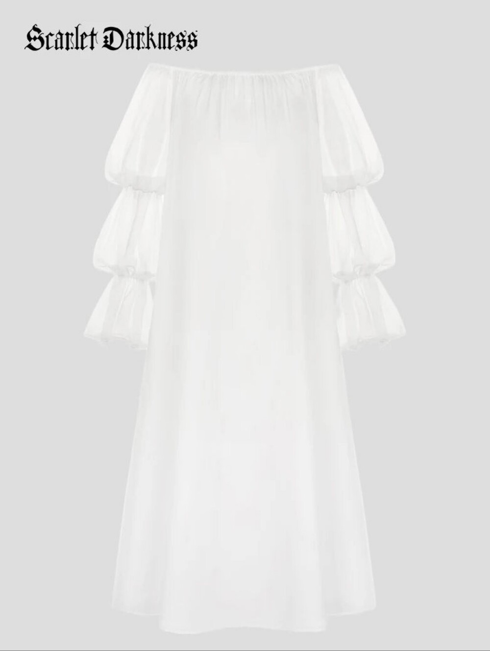 Size M - White Long Sleeve Chemise - Fantasy Outfit - Scarlet Darkness
